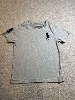 Polo Ralph Lauren Gray Short-Sleeve Polo Player Tee Kids Size 7